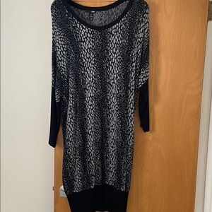 H&M Black and Gray Knit Sweater dress with dolman sleeves